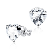 Heart Shaped CZ Earring Silver ECS-06-8